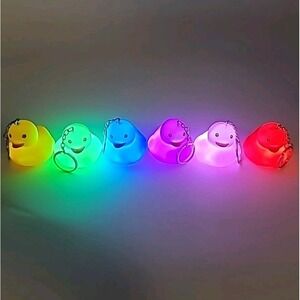 Lot of 5 NEW Light Up Rubber Duck Ducky KeyChains Jeep Ducking Ducks